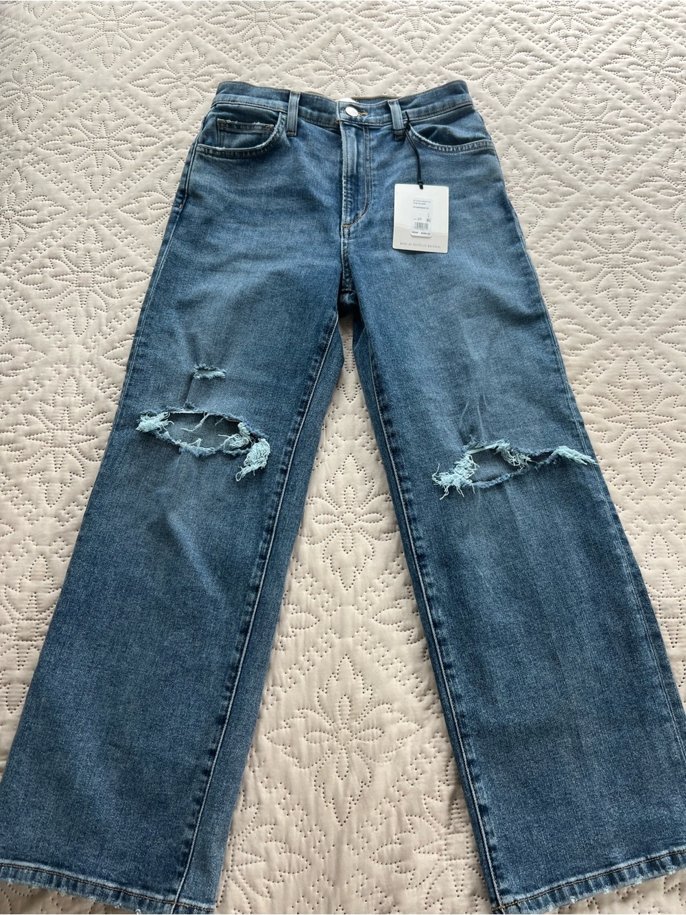 Joe's Jeans Distressed Wide Leg Blue Denim Jeans